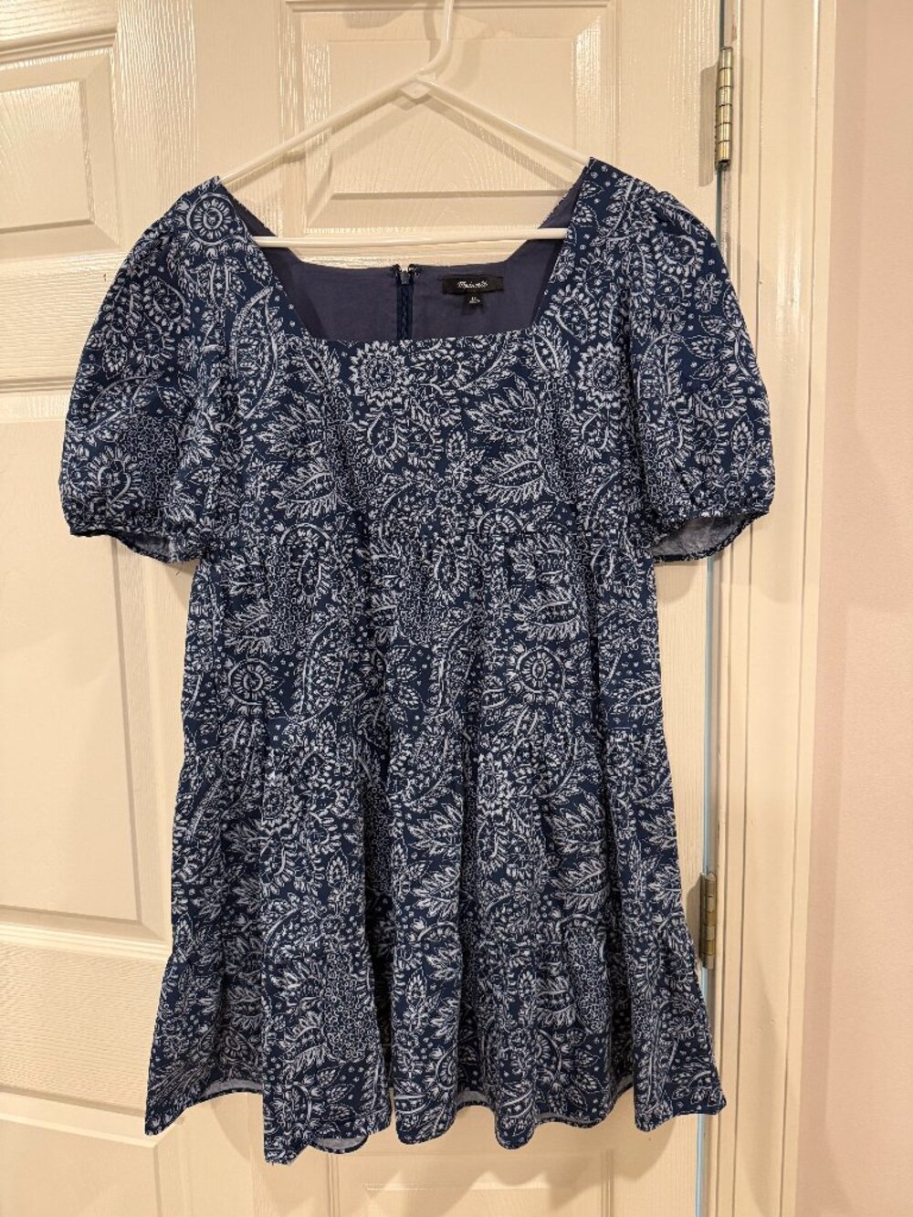 Madewell Navy Print Dress Size 10